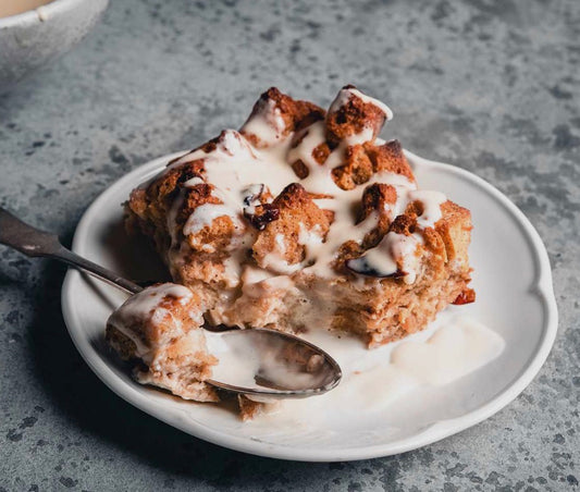 Rum raisin bread pudding