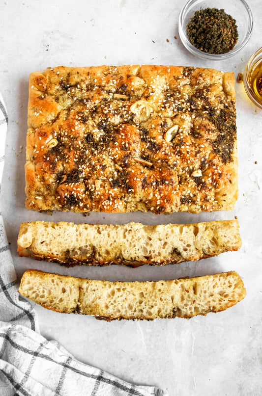 Sourdough Tomato + Pesto + Cheese Focaccia